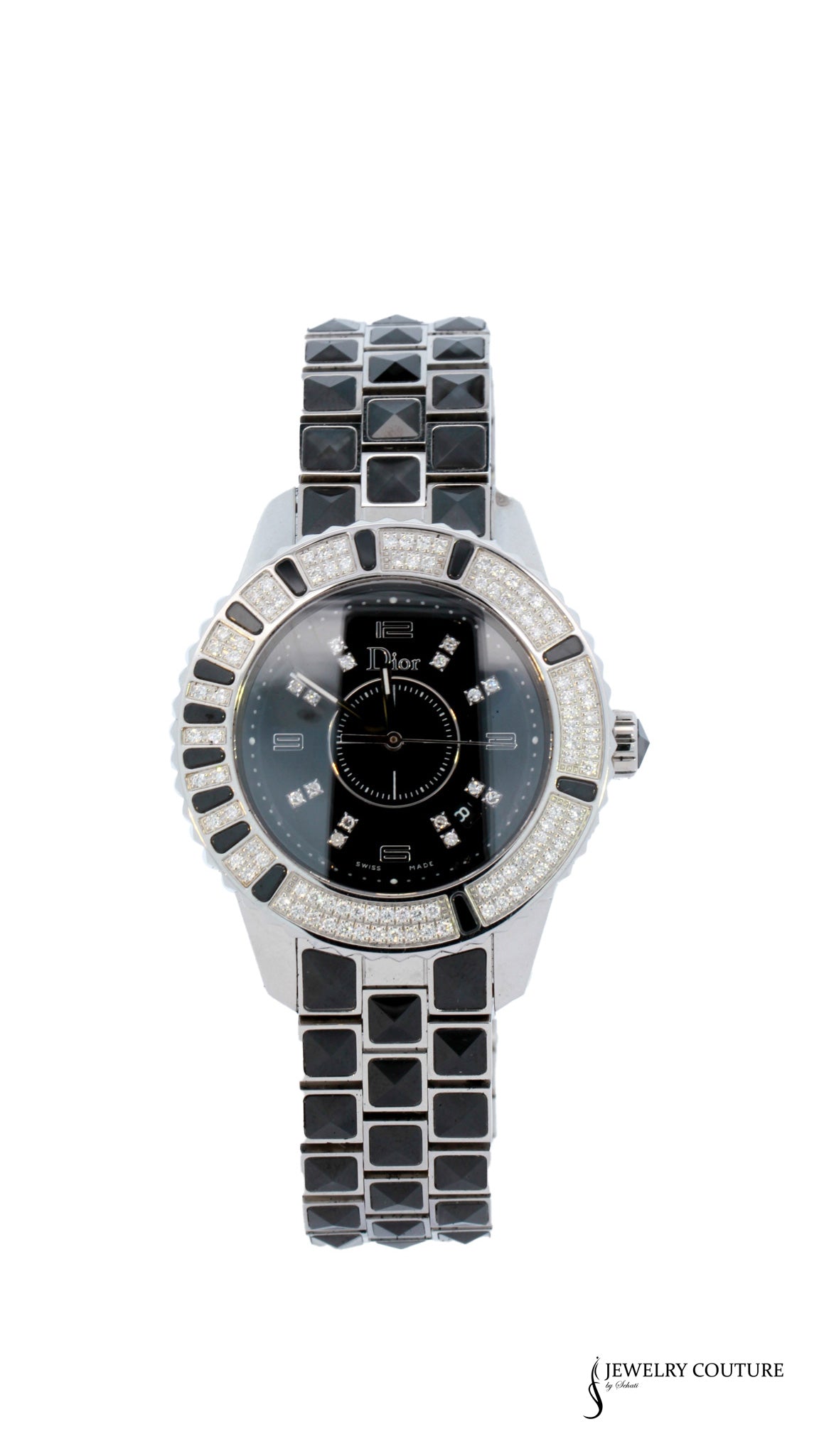 Dior 33MM Stainless Steel Quartz Movement Black Sapphire with