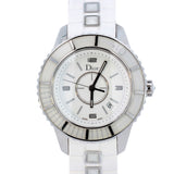 Dior - 33mm White Sapphire Stainless Steel Quartz Movement Watch Authentic