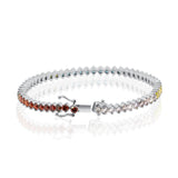 18KT White Gold Multi-Color Diamond Tennis Bracelet