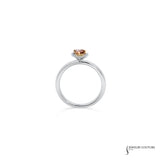 Lucerene - 14KT White Gold Auburn Pear Diamond Stackable Halo Ring