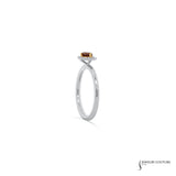 Lucerene - 14KT White Gold Auburn Pear Diamond Stackable Halo Ring