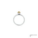 Hortensia - 14KT White Gold Cognac Oval Diamond Stackable Halo Ring