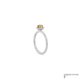 Hortensia - 14KT White Gold Cognac Oval Diamond Stackable Halo Ring