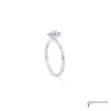 Dittany - 14KT White Gold Pear Diamond Stackable Halo Ring