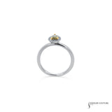 Coriander - 14KT White Gold Yellow Pear Diamond Stackable Halo Ring