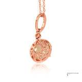 Gold Opal & Diamond Halo Necklace 14K Rose | with Diamonds