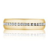 Channel Set Diamond in Satin Finish Wedding Band