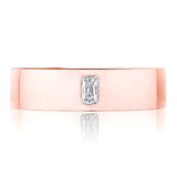 Bezel Set Diamond in High Polish Finish Wedding Band