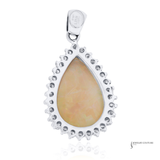 Pear-Shaped Opal & Diamond Halo Pendant 14K White Gold | with Diamonds