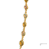 Sterling Silver Gold-Plated Opal Necklace | Handcrafted Opal Jewelry – Elegant Statement Necklace