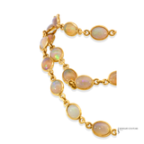 Sterling Silver Gold-Plated Opal Necklace | Handcrafted Opal Jewelry – Elegant Statement Necklace