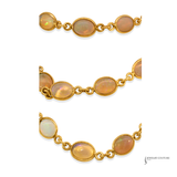 Sterling Silver Gold-Plated Opal Necklace | Handcrafted Opal Jewelry – Elegant Statement Necklace