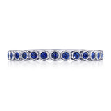 Round Bezel Droplet Wedding Band with Sapphire