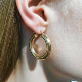 14KT Yellow Gold Thick Hoop Earrings – Bold, Classic, and Timeless