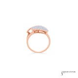 18KT Rose Gold Pave Diamond Shield Ring – Elegant Statement Piece
