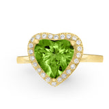 Viridiflora - 14KT Yellow Gold Peridot Heart Ring
