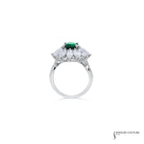 Laevis - 14KT White Gold Tsavorite Halo Diamond Ring