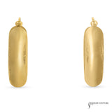 Craspedia - 14KT Yellow Gold Hand Carved Hoop Earrings Vintage-Inspired