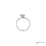 Bluestar - 14KT White Gold Stackable Oval Diamond Halo Ring