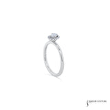 Bluestar - 14KT White Gold Stackable Oval Diamond Halo Ring