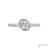 Bluestar - 14KT White Gold Stackable Oval Diamond Halo Ring
