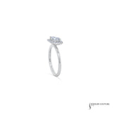 Lechenaultia - 14KT White Gold Stackable Marquise Diamond Halo Ring