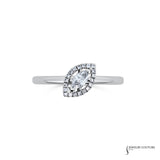 Lechenaultia - 14KT White Gold Stackable Marquise Diamond Halo Ring