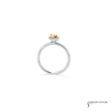 Beeblossom - 14KT White Gold Stackable Brown Diamond Halo Ring