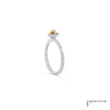 Beeblossom - 14KT White Gold Stackable Brown Diamond Halo Ring