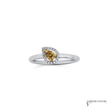 Beeblossom - 14KT White Gold Stackable Brown Diamond Halo Ring