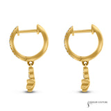 14KT Yellow Gold Butterfly Huggie Earrings with Diamonds – 0.13CT