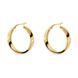 14KT Yellow Gold High-Polish Hoop Earrings – 1 Inch Classic Statement