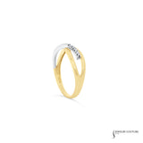 Crossandra - 14KT Two-Tone Diamond Ring