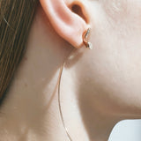 14KT Rose Gold Diamond Threader Earrings – Elegant Floral Drop Design