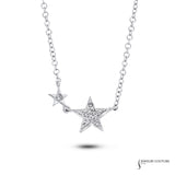STARGIRL - 14KT White Gold Diamond Star Necklace