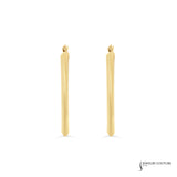 14K Yellow Gold Geometric Hoop Earrings - Calibrachoa