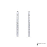 Periwinkle - 18KT White Gold Diamond Hoops