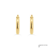 14KT Yellow Gold Thick Hoop Earrings – Bold, Classic, and Timeless
