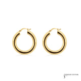 14KT Yellow Gold Thick Hoop Earrings – Bold, Classic, and Timeless