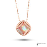 Northern Lights - 18KT Rose Gold Opal Center Necklace
