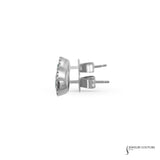 14KT White Gold Pear-Shaped Tsavorite Halo Stud Earrings – 1.10CT Gemstone with 0.14CT Diamond Accents