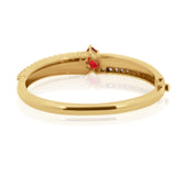 14KT Yellow Gold Natural Pear Ruby and Diamond Bracelet | Fine Jewelry