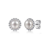 925 Sterling Silver Bujukan Pearl Stud Earrings