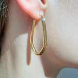 14K Yellow Gold Geometric Hoop Earrings - Calibrachoa