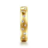 14K Yellow Gold Burnish Diamond Anniversary Band - 0.24 ct