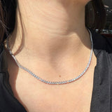 Lab-Grown Diamond Tennis Necklace 14K White Gold 17" – 8.20 CTW