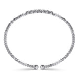 14K White Gold Bujukan Bead and Cluster Diamond Bangle