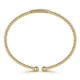 14K Yellow Gold Bujukan Bead Bangle with Diamonds