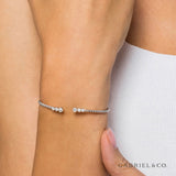 14K White Gold Bujukan Diamonds Split Bangle