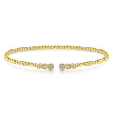 14K Yellow Gold Bujukan Diamonds Split Bangle